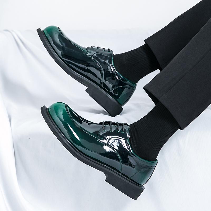 New Men Derby Shoes PU Lace Up Low Heel Round Toe Business Formal Men Shoes