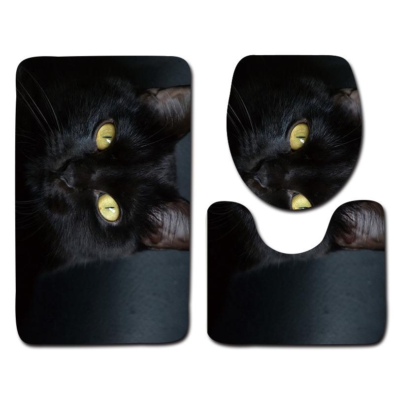 Toilet Three-Piece Floor Mat, Bathroom Three-Piece Carpet Doormat