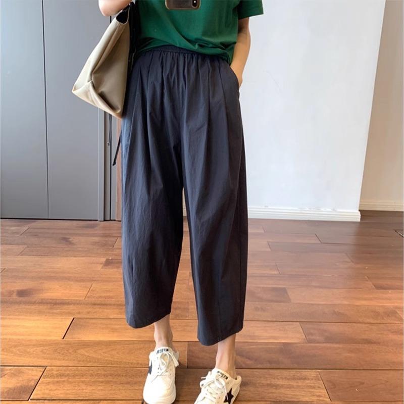 

Новые летние тонкие брюки Харлан большого размера, свободные брюки длиной девять точек L тёмно-синий