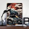 Sports Car Skyline GTR R34 Poster Customized Wall Art Vintage Metal Signs Retro Tin Plaque for Man Cave Home Decoration Luxury