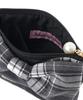 De Apparel Check Ribbon Satin Pouch for Black [Maison Fleur] Women,