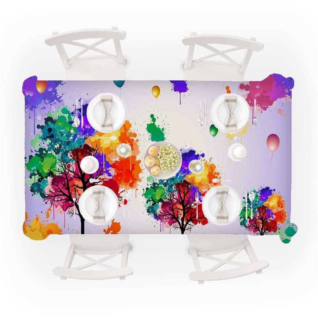 Primeval 3D Flower Table Cloth Rectangular Tea Table Cover Dining Home Decor