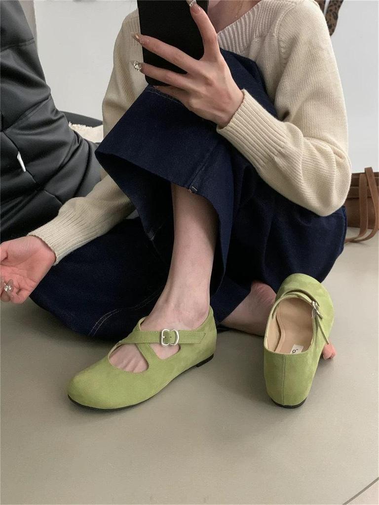 Spring 2025 Korean Style Mary Jane Women's Ballet Flats - Round Toe, Low-Cut