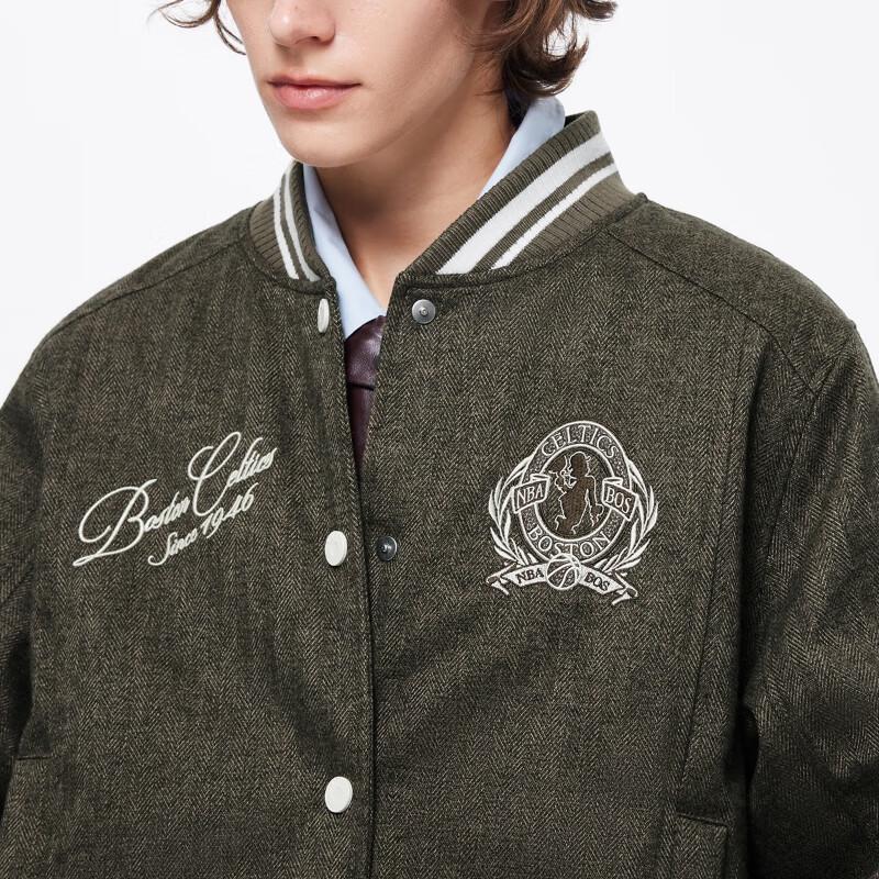 ONLY Women's NBA Embroidered 90% White Duck Down Baseball Jacket