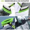 Yougfin 43" Ice Scraper For Car Windshield, Snow Brush With Squeegee, 3 In 1 Snow Removal For Cars With Foam Grip And 180° Pivoting Brush Head For