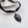Dark Gothic Retro Style, Black Oval-shaped Pendant, Choker Necklace, Neckband, Necklace for Women