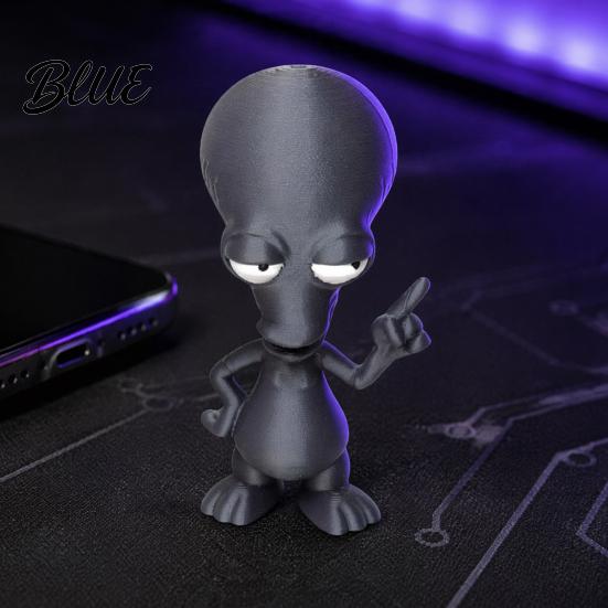 Compact Shelf Decoration 3D Printed Alien Ornament Funny Figurine Collectible Big Head Novelty Home Ornament Statue for Desk Decor Lovers