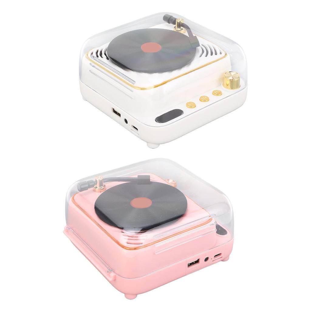 BT Speaker Retro Record Player Shaped Decorative Speaker for Bedroom Bedroom Gift 3.7V