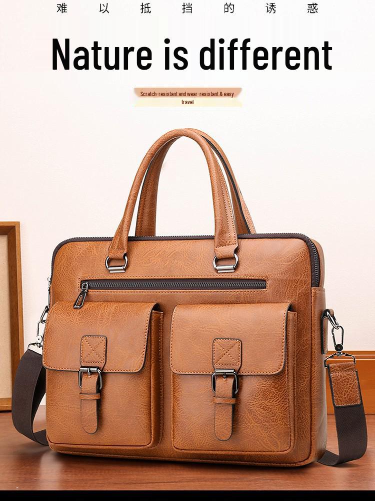 Men's 2026 Large Capacity Cross-border Shoulder Briefcase and Clutch Bag for Casual or Business Travel