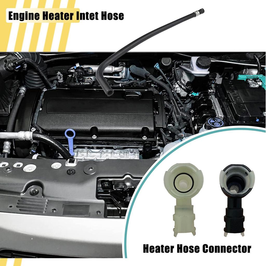HVAC Engine Heater Inlet Hose Engine Heater Supply Hose For Select Cadillac/Chevrolet/GMC Models With Two Connectors Replace 15145587 15051852