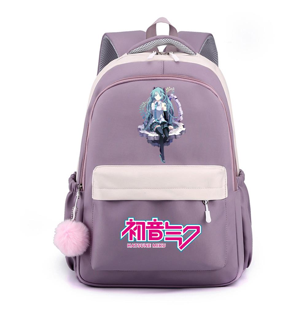 Anime Cartoon Hatsune Miku Printed Large Capacity Waterproof Backpack for Teenger Student Girl Boy Schoolbag Bookbag Kid Gift Travel Bag