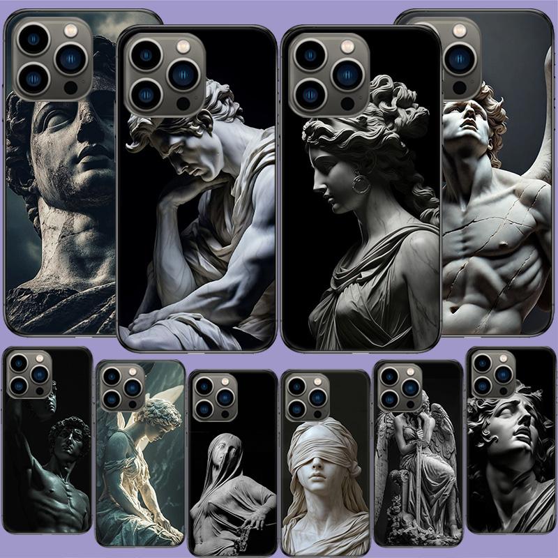 Carving Victory Posture Disaster Phone Case For Iphone 17 Air 15 Pro 14 Plus 16 Pro Max 17E 16E 12 13 Mini 11 Cover Cute Fundas
