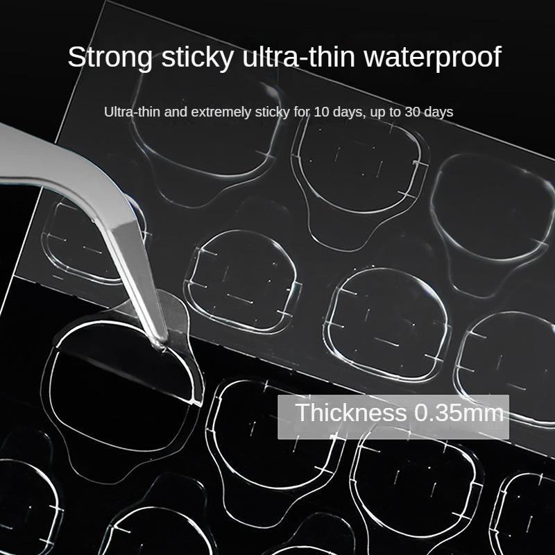 Jelly Glue Stickers pro Nail Art a umělé nehty – 30 listů transparentního a univerzálního vylepšení nehtů