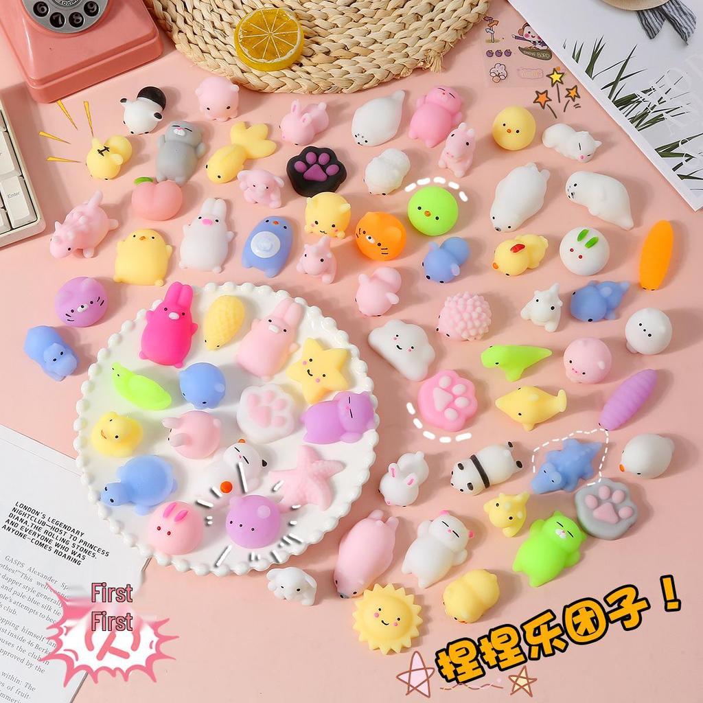 Japan Moe Small Animal Squeeze Toy: Soft Rubber Dumpling Peach