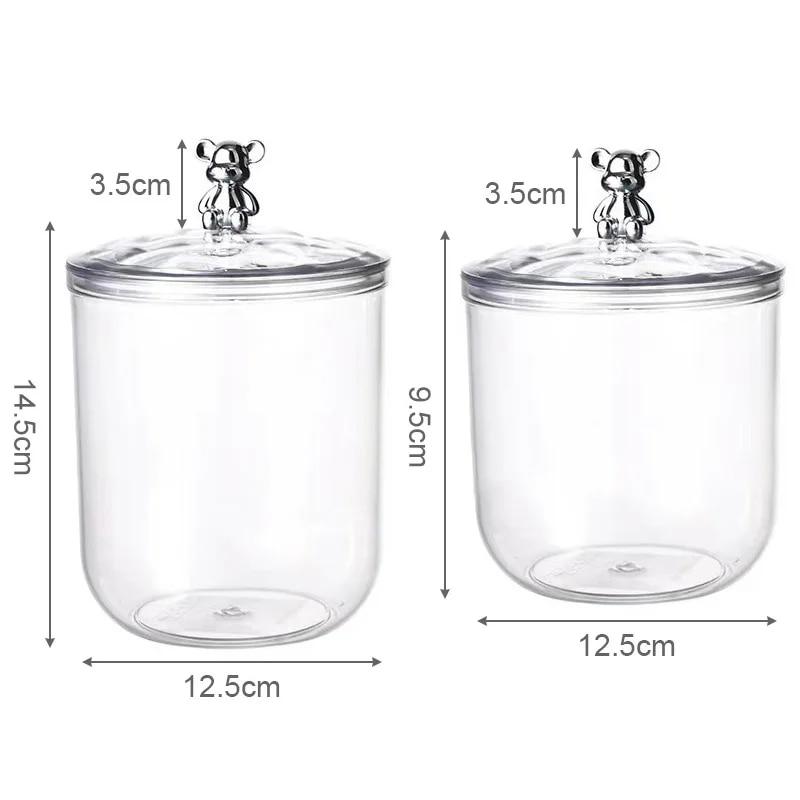Cute Bear Food Container Kitchen Grains Storage Jar Tea Coffee Beans Airtight Jar Candy Nuts Storage Box Tea Spices Bottles