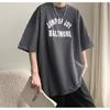Men T-Shirts Letter Graphic Print Fashion Brand Tees for Men Oversize Tshirts Men Clothing Casual Tee Man Summer Korean Retro