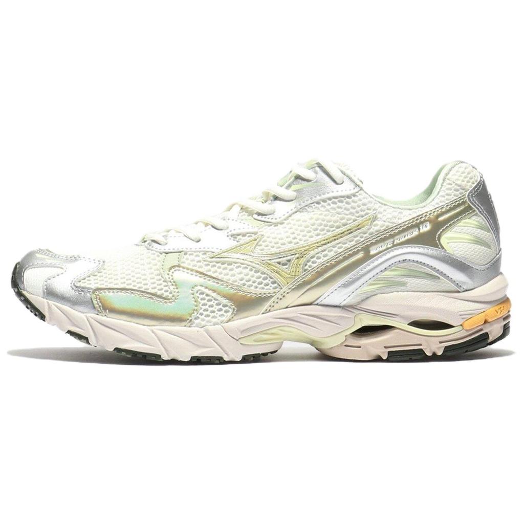 Mizuno Wave Rider 10 Sports Fashion Non-Slip Low-Top Running Shoes Women sneaker White Silver D1GA243106