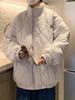 Men's Retro Diamond Lattice Cotton Padded Baseball Jacket - Trendy Stand Collar Winter Coat