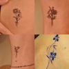 High-End Small Fresh Color Beautiful English Flower Hand Collarbone Simulation Flower Tattoo Sticker