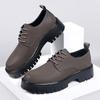 Spring Autumn Leather Platform Shoes Men Fashion Korean Non-slip British Casual Men's Shoes Solid Color Work Shoe Male