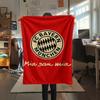 1 szt. Koc flanelowy z nadrukiem FC Bayern Monachium, Wysoka jakość, Na wszystkie pory roku, Wystrój domu, Ciepło i komfort, Idealny na prezenty świąteczne