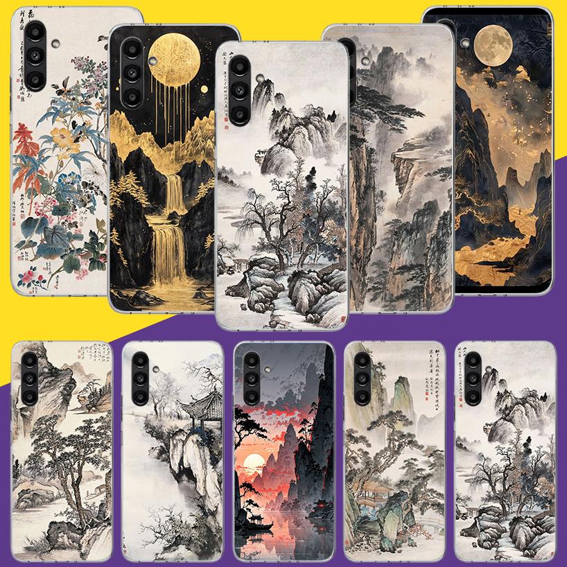 Chinese Style ink Painting Art Phone Case For Samsung Galaxy A17 A16 A14 A15 A13 A57 A56 A54 A55 A53 A37 A36 A34 A35 A33 A26 A24