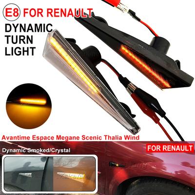 2Pcs Car Dynamic LED Flashing Turn Signal Side Marker Lamp For Renault MK4 Vel Satis Wind Avantime Megane 2 Scenic 2 Espace 4