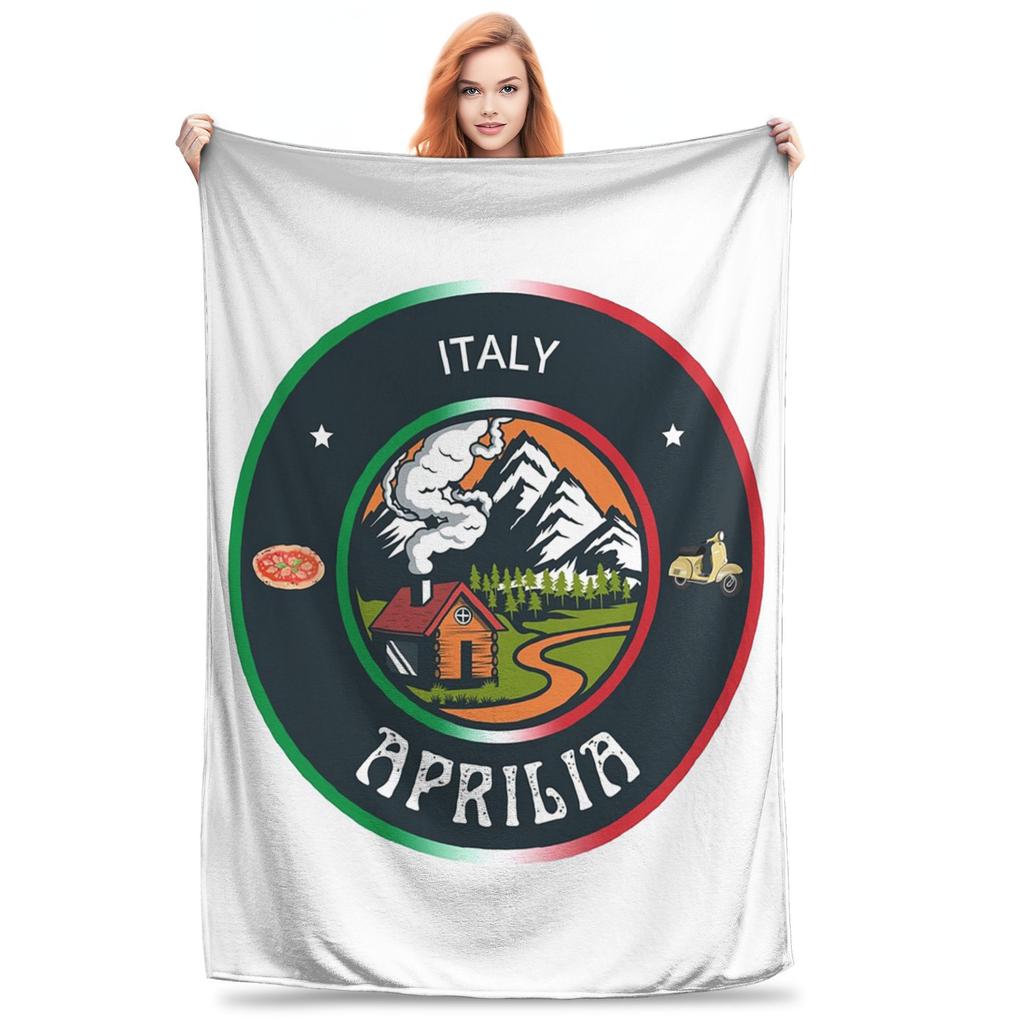 Flannel Throw Blanket Aprilias Italy Racing Logo Warm Plush Blankets Soft Bedding for Bed Living Room Home Travel Couch