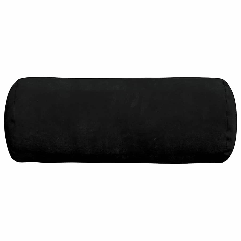 Bolster Cushions 2 pcs Black Ø 15 x 40 cm Microfiber Fabric