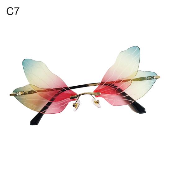 

Women Sunglasses Creative Dragonfly Wing Portable Frameless Fashion Sun Glasses for Party C7