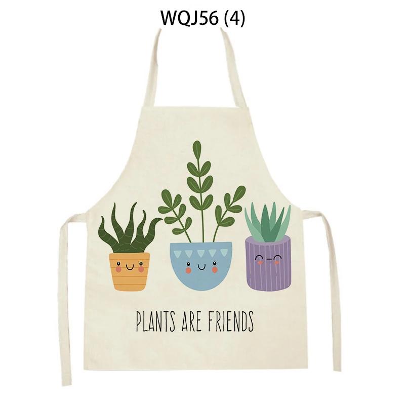 Cactus Pattern Home Cleaning Kitchen Aprons Plant Flowers Adult Kids Waist Bib Baking Accessories Cleaning Antifouling Apron