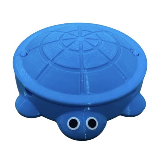 Mini Schildkröten-Sandkasten mit Deckel Sand Mini-Werkzeuge Zubehör 3D-gedruckte Schildkröte Sandaufbewahrungsbox Runder Behälter Kindersommer-Strandspielzeug
