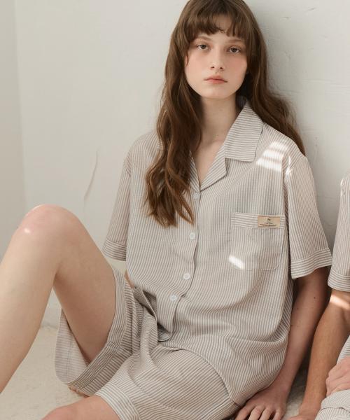 [Rosa Zone] [2er-Pack] Mondschein Kurzarm Kragen Pyjama-Set [Versand aus Korea] 100% Original