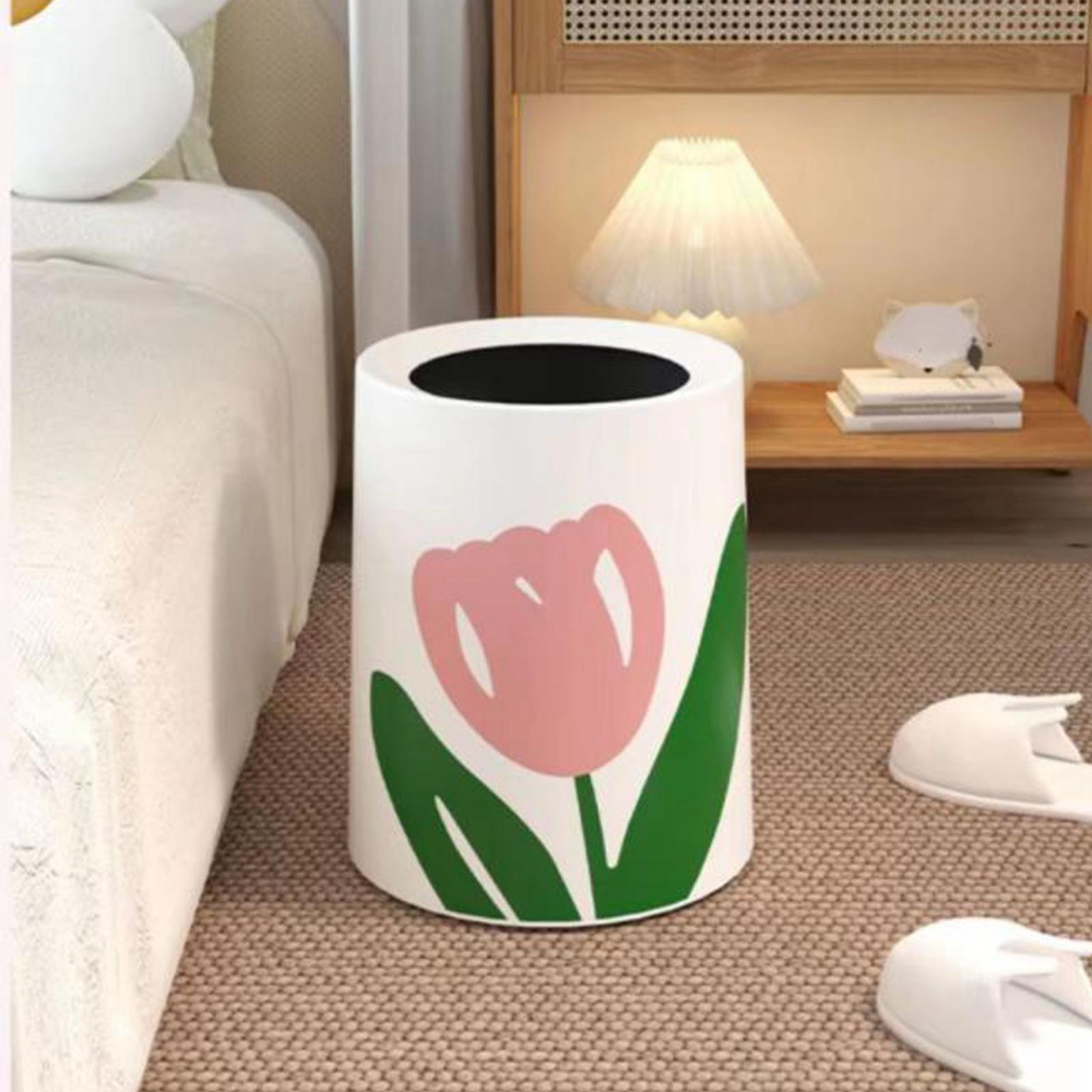 Trash Garbage Buckets Storage Box Waste Can for Hotel Dormitory Office Living Room Kitchen 8L Square