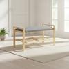 Bamboo Shoe Bench with Shelf Comfortable Furniture Stable for Bedroom