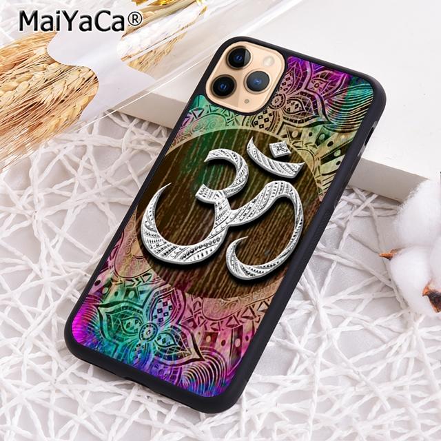Aum om Namaste symbol floral zen yoga Phone Case For iPhone 17 Air 16 16e 15 plus 11 12 13 14 pro max  coque