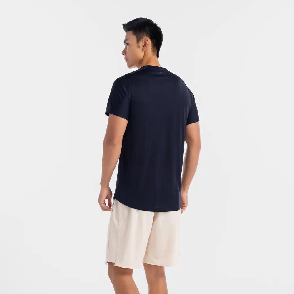 DECATHLON 500 Solid Crew Neck Short Sleeve T-Shirt Men's Blue Black