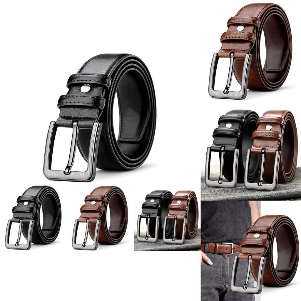 Old School Leather Belt For Men With Alloy Buckle For Casual And Formal Outfits