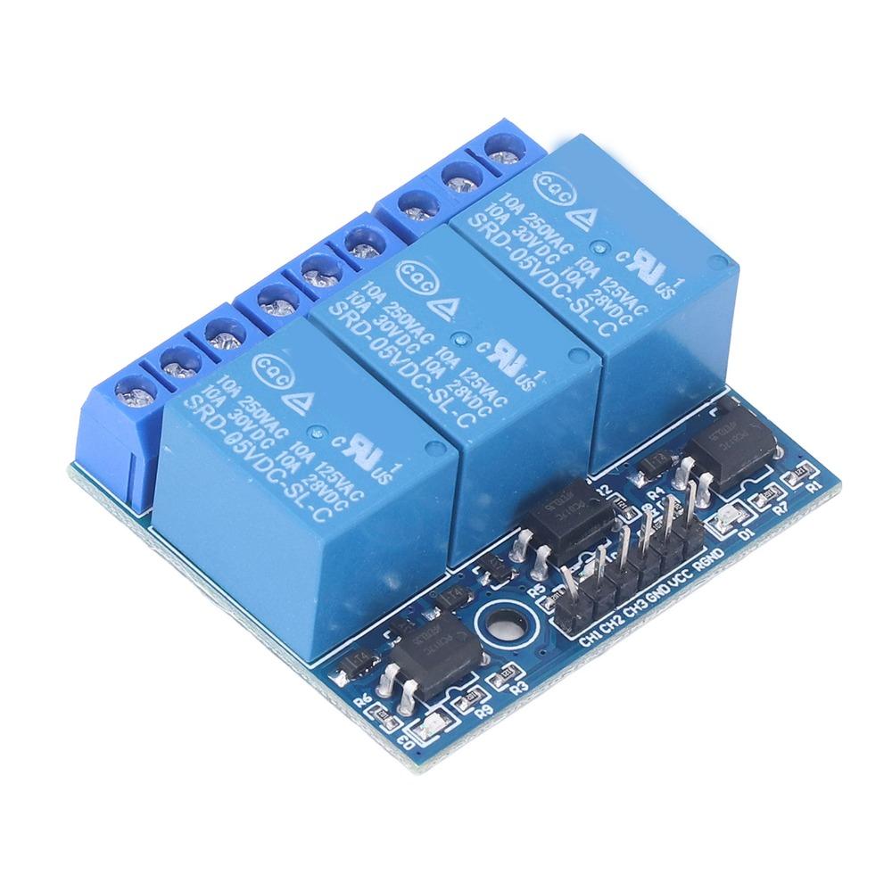 3 Channel 3 Channel Relay Module DC 5V 3.3V Compatible High Low Level Trigger High Voltage Relay Module