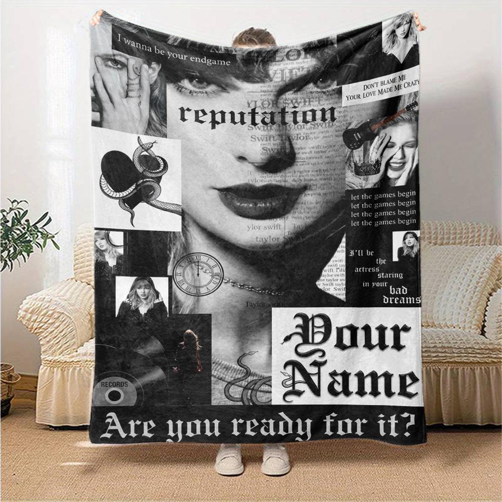 Name Custom Taylor Print Flannel Blanket High Quality Warm Comfortable Cover for All Seasons Perfect for Gifts Home Decor