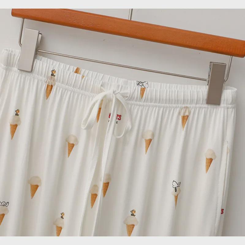 GP Ice Cream Cartoon Pajama Set: Modal Short-Sleeved Top & Trousers for Home