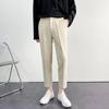 Small trousers men's spring and autumn ripe wind slim straight men's casual pants trend non-ironing nine-point suit pants