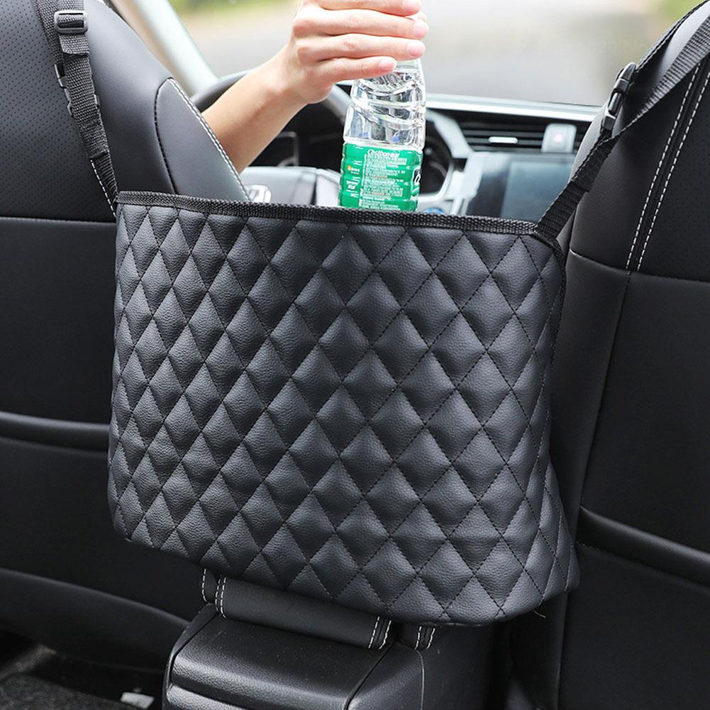 Car Handbag Holder Leather Seat Back Organizer Large Capacity Bag Purse Storage Pocket
