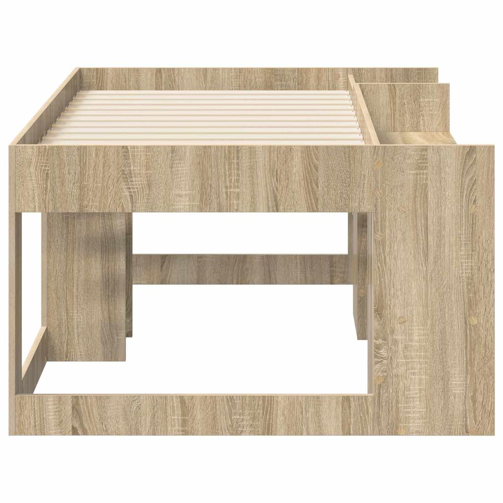 Kids Bed Frame with Storage Space Sonoma Oak 80 x 160 cm