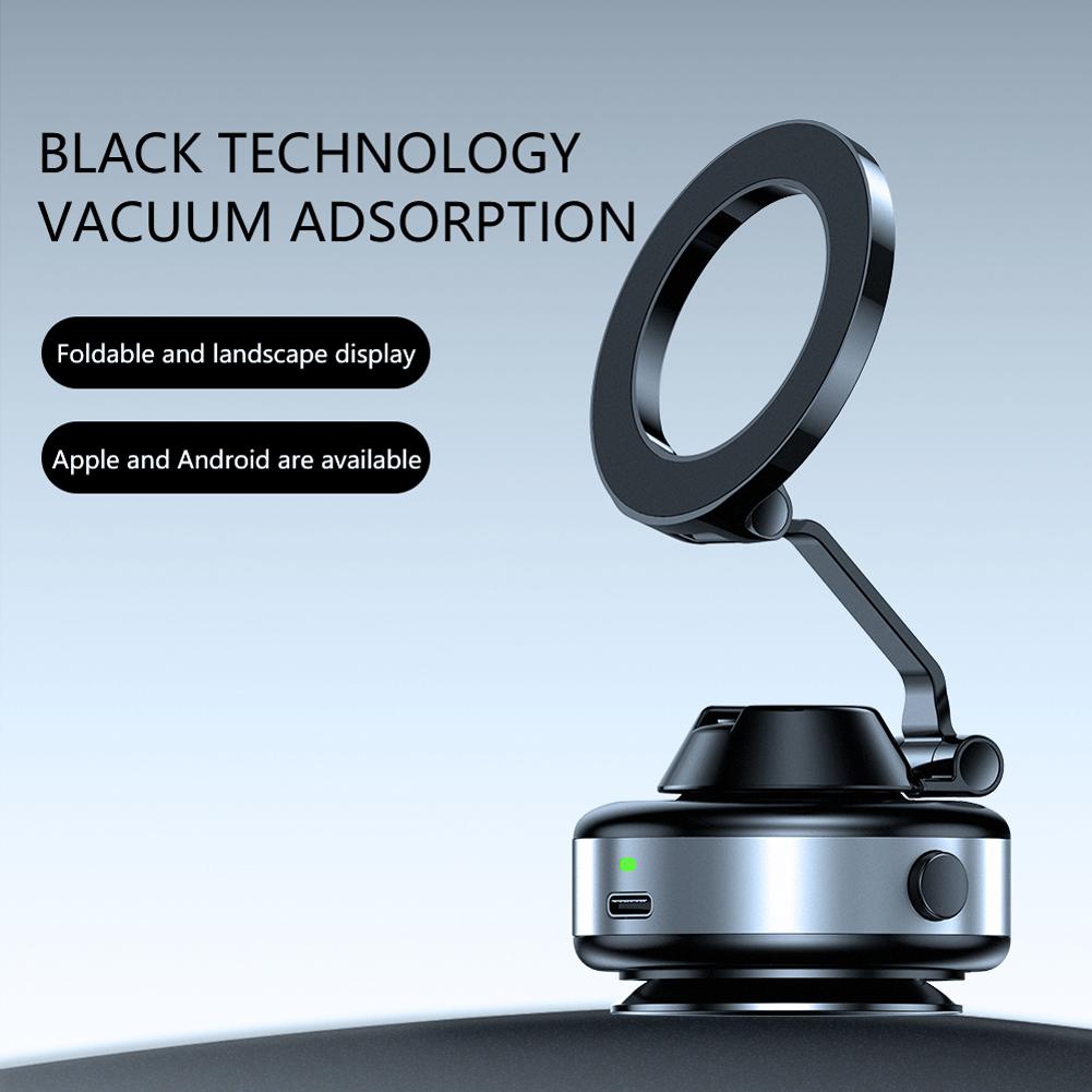 Foldable Magnetic Vacuum Suction Mobile Phone Holder 360° Rotating Vacuum Suction Cup Phone Mount for Smartphones 4.7Inch+