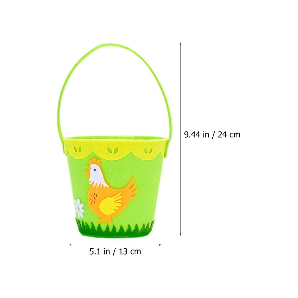 

Easter Non-Woven Fabric Small Storage Basket Handheld Cartoon Egg Basket for Gift Packaging Portable Decorative Organizer светло-зеленый
