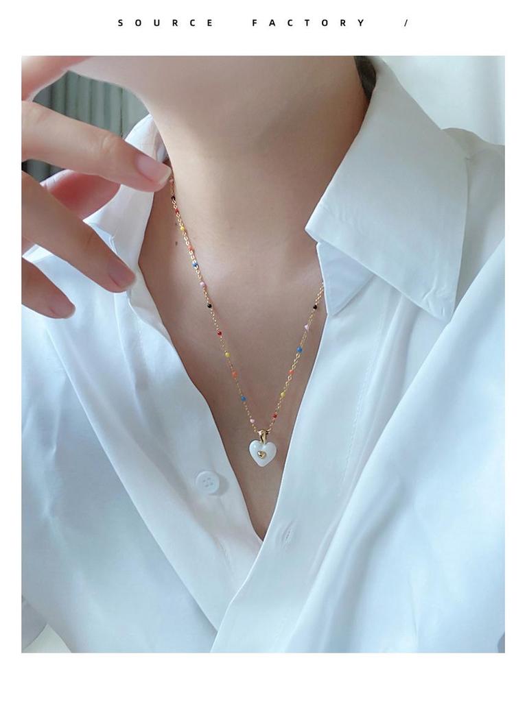 European & American Retro Minimalist Beaded Natural Stone Women's Necklace - Elegant Layered Clavicle Chain