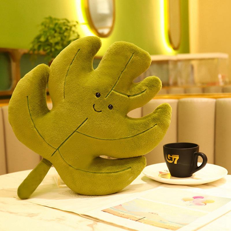 

Simulation Leaves Plush Hug Pillow Cartoon Maple Leaves Soft Stuffed Plant Soft Plushies Kids Toys For Girls Home Decor as the picture