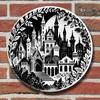 Retro Iron Art Round Wall Decor Print for Home Crafts & Gifts