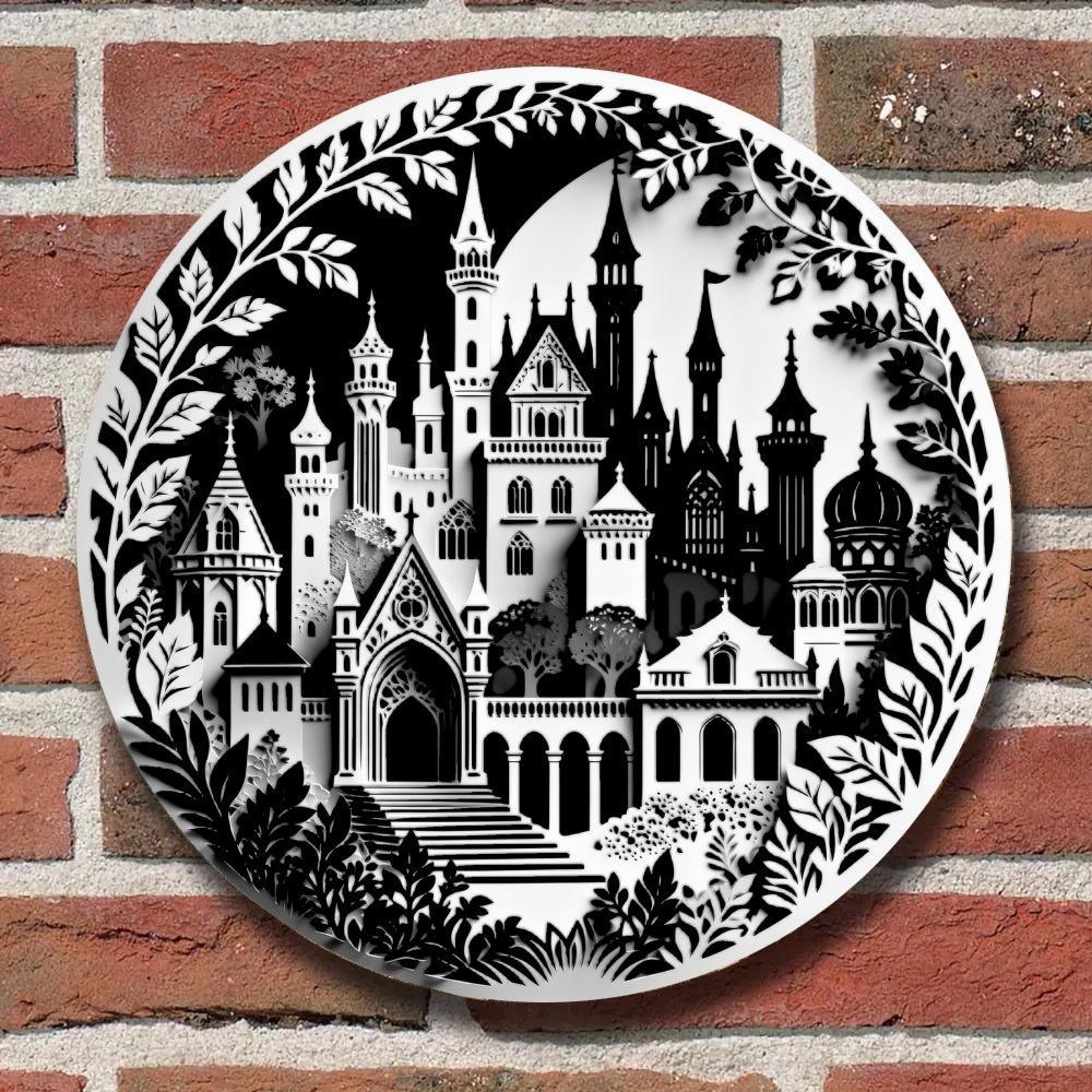 Retro Iron Art Round Wall Decor Print for Home Crafts & Gifts